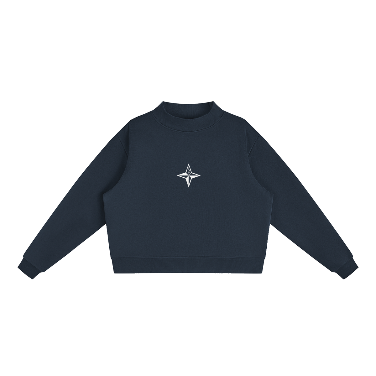 Essential Fleece Mock-Neck Crew Sweatshirt