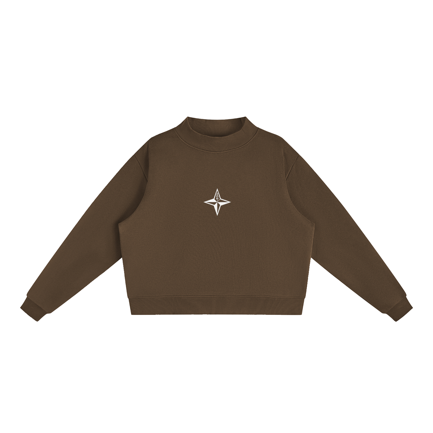 Essential Fleece Mock-Neck Crew Sweatshirt