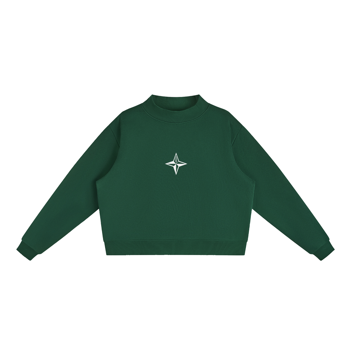 Essential Fleece Mock-Neck Crew Sweatshirt