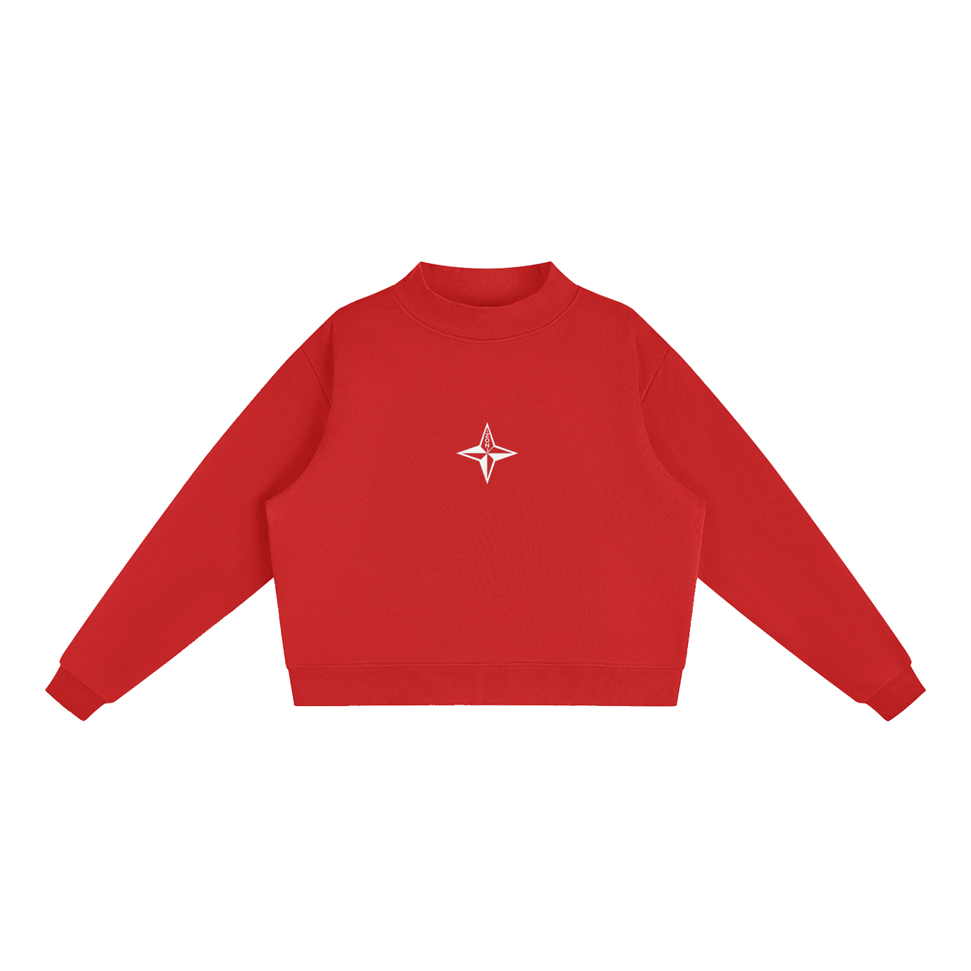 Essential Fleece Mock-Neck Crew Sweatshirt