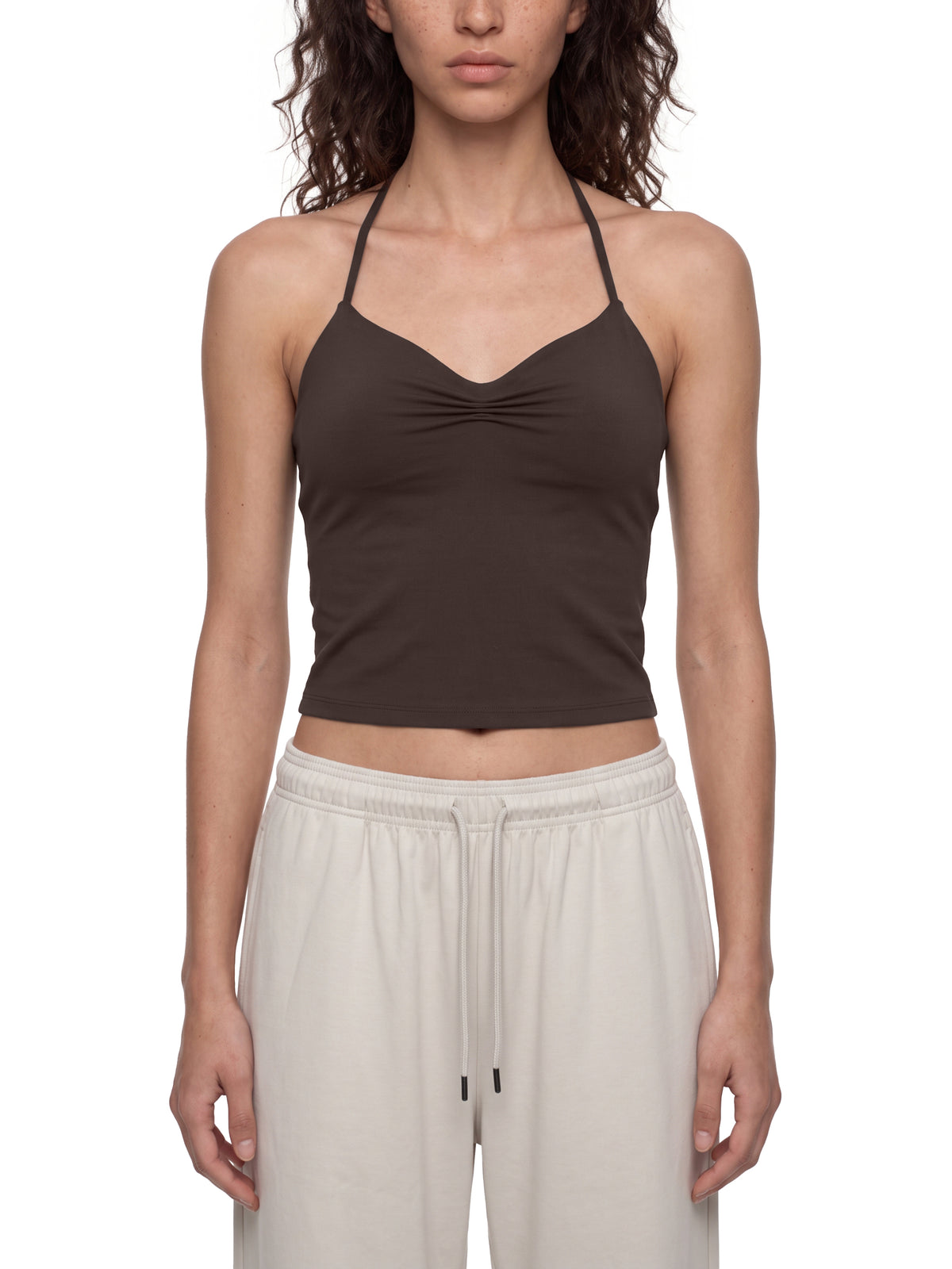 Women's Ruched Halter Yoga Tank Top
